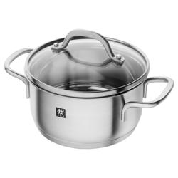 ZWILLING | Professional Stainless Steel Roasting Pot – Ø 140 mm - 1 L - glass lid with silicone gasket - induction-ready