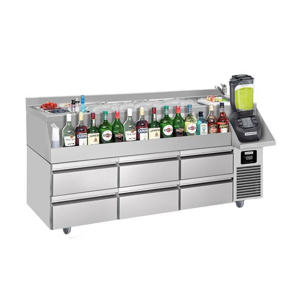 Bar Tipi- & Meşrubat Buzdolabı - 1600x600mm - 235 Litre - 6 Çekmeceli & Raflı