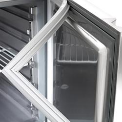 Table réfrigérée pour pizza Premium PLUS - 2305x800mm - avec 2 portes et 2 tiroirs - y compris vitrine réfrigérée - 11x GN 1/4