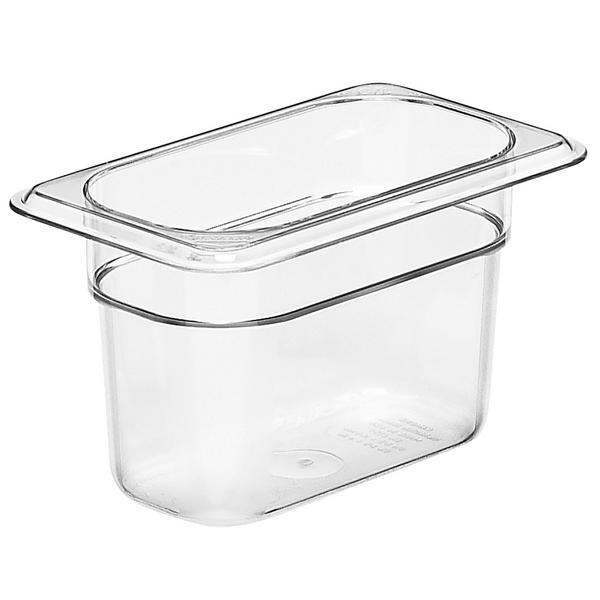 (6 peças) CAMBRO | Camview® - Recipiente GN de copolímero 1/9 - Transparente - Altura: 100mm - Sem BPA