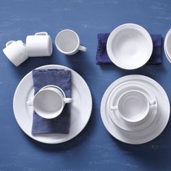 (6 db) BUDGETLINE MAMMOET - Kávéscsésze alj - Ø 14 cm - porcelán - Fehér