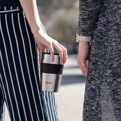 BEEM | Single Coffee Maker – Stainless Steel - 400 ml Travel Mug - 24-hour Timer - Permanent Filter