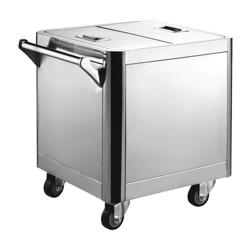 Kolica za brašno - 156 l - inox - na kotačima