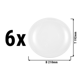 (6 adet) SELTMANN WEIDEN | Tabak - düz oval - 210x192 mm - Beyaz