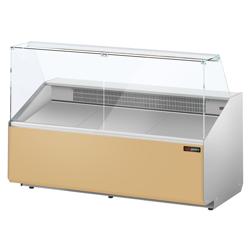 Banco gastronomia professionale - 1881x979mm - Statica - 387 L - Vetro dritto - Colore Dunkelgrau - Pannello frontale Beige