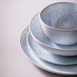 (12 kom) LIGHT BLUE SEA - Duboki tanjur - Steingut - Ø 220 mm - Plava