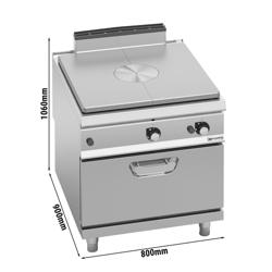 Gas platenfornuis - 20,8 kW - incl. statische gasoven - 7,8 kW