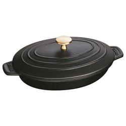 STAUB | SPECIALITIES - Assadeira com tampa - oval - 230mm - ferro fundido - preto