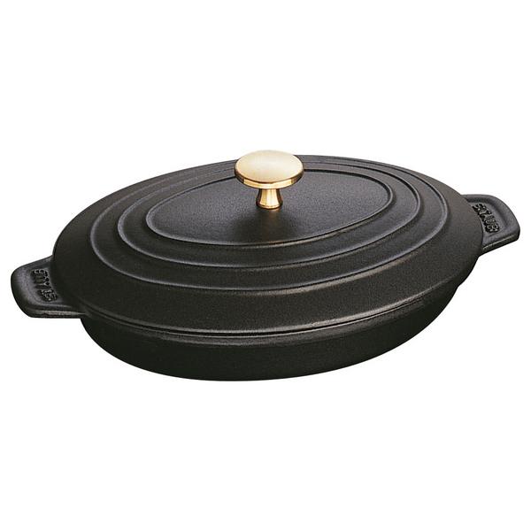 STAUB | Oval Cast Iron Casserole with Lid – 230 mm - Black - Induction, Grill & Oven