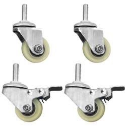 Rollsats - 85x130x130 mm - 2 med broms, 2 utan broms - för saladetter/kühltische SAJ & SAG med motor nedtill - passar till SAJ47, SAG47 & SAG97