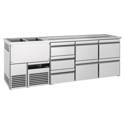 Flessenkoeler PREMIUM - 2500x700mm - 7 laden & 2 glazen deuren