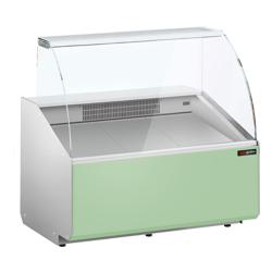 Soğuk Teşhir Dolabı - 944x979mm - 1 kapılı - düz camlı panorama ön - dijital termostat - ön panel açık yeşil