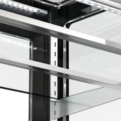 Vitrine de pastelaria refrigerada MADRID - 620L - 1500mm - Vidro duplo - com 2 prateleiras de vidro - portas traseiras deslizantes - Preto mate