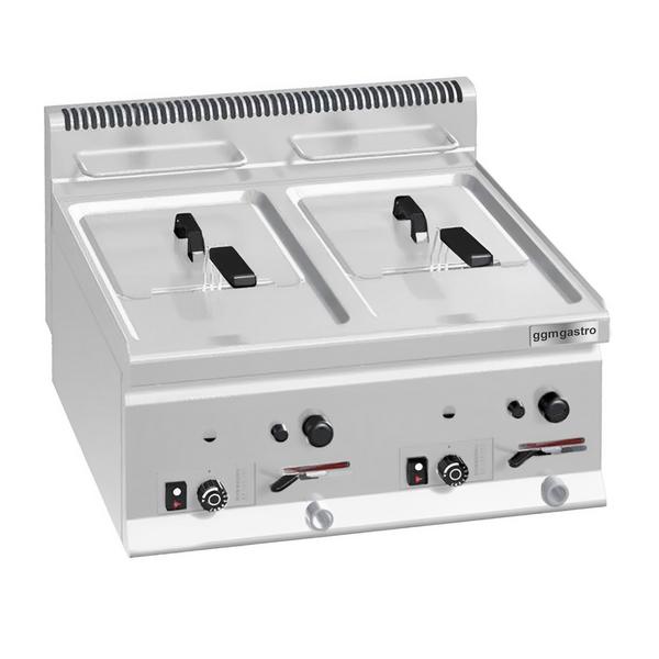 Gazlı Çiftli Fritöz LORENZO 600 - 8+8L - 13,2kW - Termostatik kontrollü - Yağ boşaltma musluklu