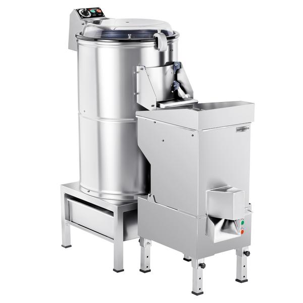 Éplucheuse à pommes de terre professionnelle - 600kg/h - 1,5kW - 400V - avec filtre - incl. coupe-frites