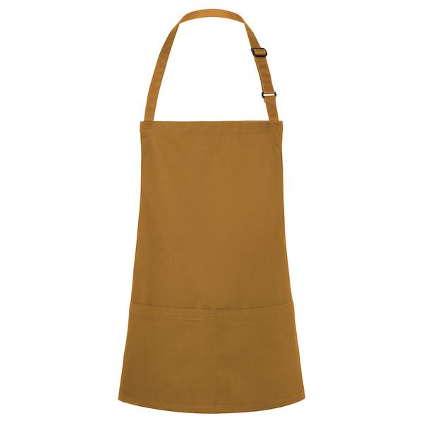 KARLOWSKY | Basic Short Bib Apron – Mustard - 75×60 cm - Adjustable neck strap