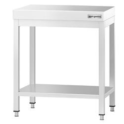 Виробничий стіл PREMIUM з нержавіючої сталі - 700x700 мм - з нижньою полицею, без бортика