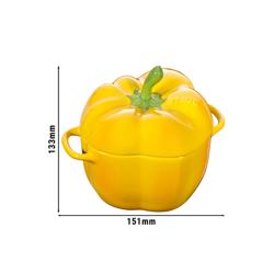 STAUB| Ceramic Cocotte Casserole Dish – Bell Pepper Shape - Yellow - 0.45 L - Made in France