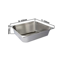 Conteneur GN 2/1 en inox - Hauteur : 100 mm