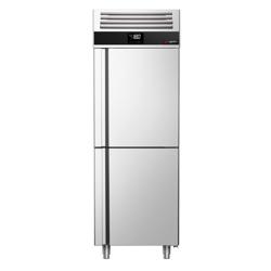 Vrieskast RVS PREMIUM - GN 2/1 - 700mm - 700liter - tot -20°C~-10°C - met 2 glasdeuren - geforceerde koeling, automatische ontdooiing & binnenverlichting