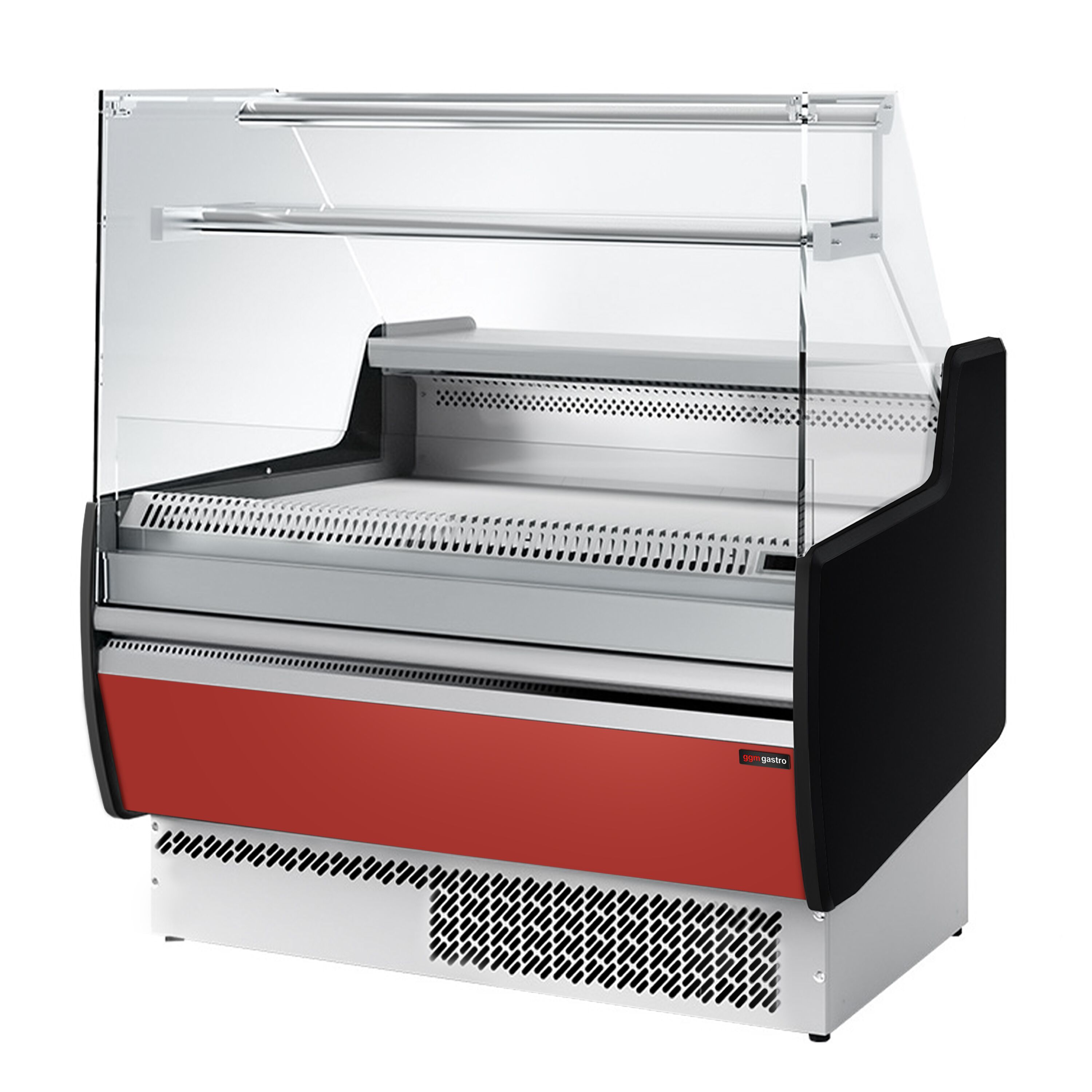 Comptoir vitrine réfrigérée - 998x953mm - +0/+6°C - 1 porte - 1 étagère - Façade rouge