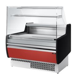 Comptoir vitrine réfrigérée - 998x953mm - +0/+6°C - 1 porte - 1 étagère - Façade rouge