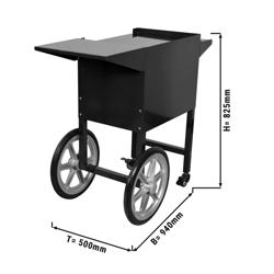 Carrello per macchina per popcorn - Piano d'appoggio integrato - 940x500mm - h825mm - compatibile con PMET5S & PMET5R - Colore: Nero