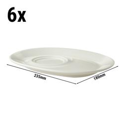 (6 szt.) LUX - Spodek do filiżanki Maastricht - Prostokątny - 235x180mm - Elfenbiał