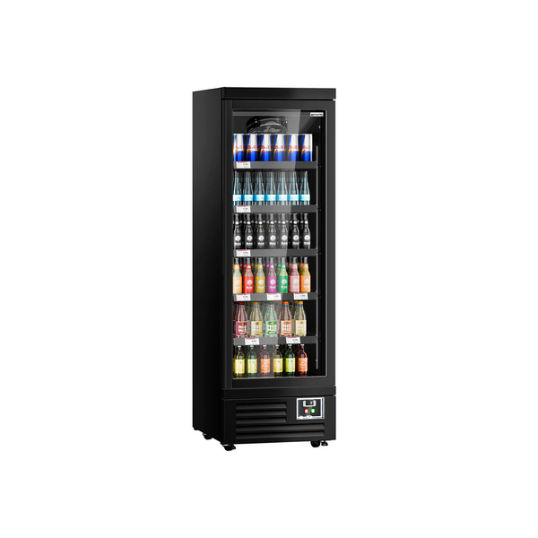 Estantería refrigerada de pared - 630 mm - 443 litros - con iluminación LED, puerta de cristal aislante y 5 estantes
