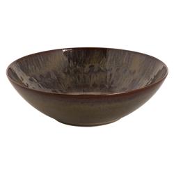 (4 st) Skål - VITTORIA - stengods - rund - Ø 240 mm x 72 mm - stapelbar - brun