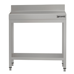 Table de travail en inox ECO - 600x600mm - avec fond et rebord	
