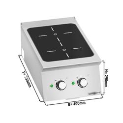 Inductiekookplaat - Paolo 700 - 400x730mm - 7,0 kW - 2 kookzones