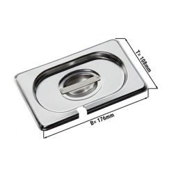 Edelstahl-Deckel GN 1/9 - mit Löffelaussparung