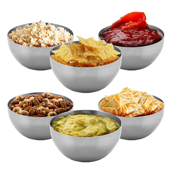 (6 stuks) Snack/Dompelbakjes - Roestvrij staal