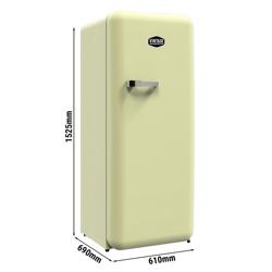 GASTRO-COOL | Retro koelkast - 610mm - 282liter - tot +10°C - met 1 deur - statische koeling, automatische ontdooiing & LED‑verlichting - Crème