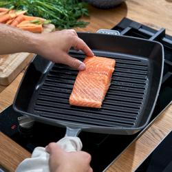 STAUB | Pure Grill Square Cast Iron Grill Pan – 30x30 cm - Graphite Grey - American Grill, Enamelled Interior
