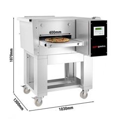 Commercial Gas Conveyor Pizza Oven – 30 pizzas/h 12'' - 400 mm belt - Digital - Stand & wheels