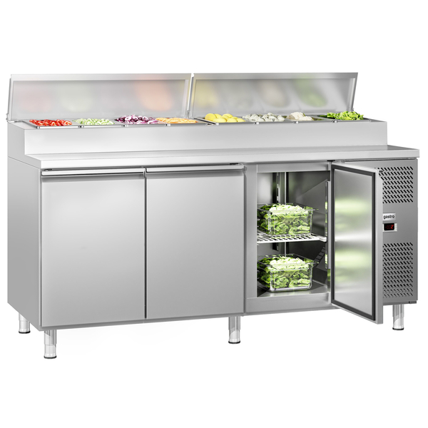 Mesa de preparación refrigerada/ Saladette ECO - 2,0 x 0,8 m - con 3 puertas