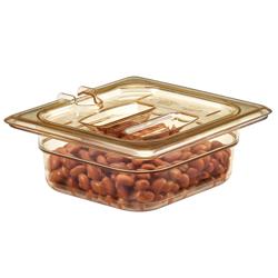 (6 adet) CAMBRO | H-PAN™ Isıya dayanıklı GN kapak 1/6 - çentikli ve kulplu - kehribar