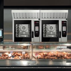 Commercial Combi Steamer - Touch Control – 4× GN 1/1 – with Rotisserie Chicken Grill, Fat Collection System, Base Cabinet, Automatic Wash System & Core Temperature Probe