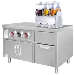 Mesa de trabalho para cafetaria, com suporte para copos e compartimento para cubos de gelo - 1,2 m