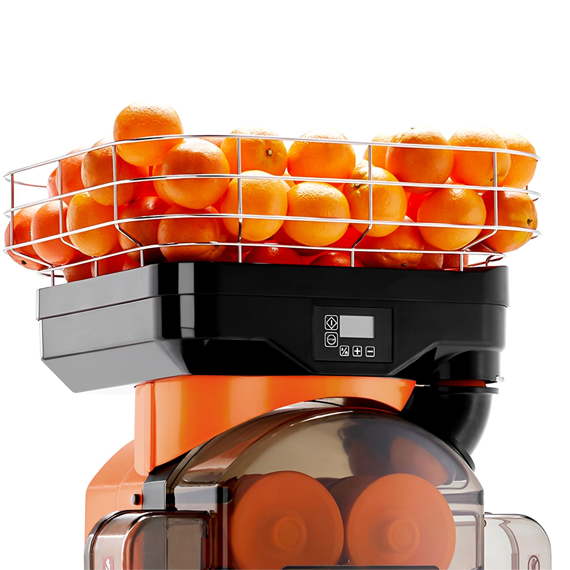 Spremiagrumi elettrico per arance - con alimentazione automatica della frutta, conservazione del succo e telaio di base - Arancia