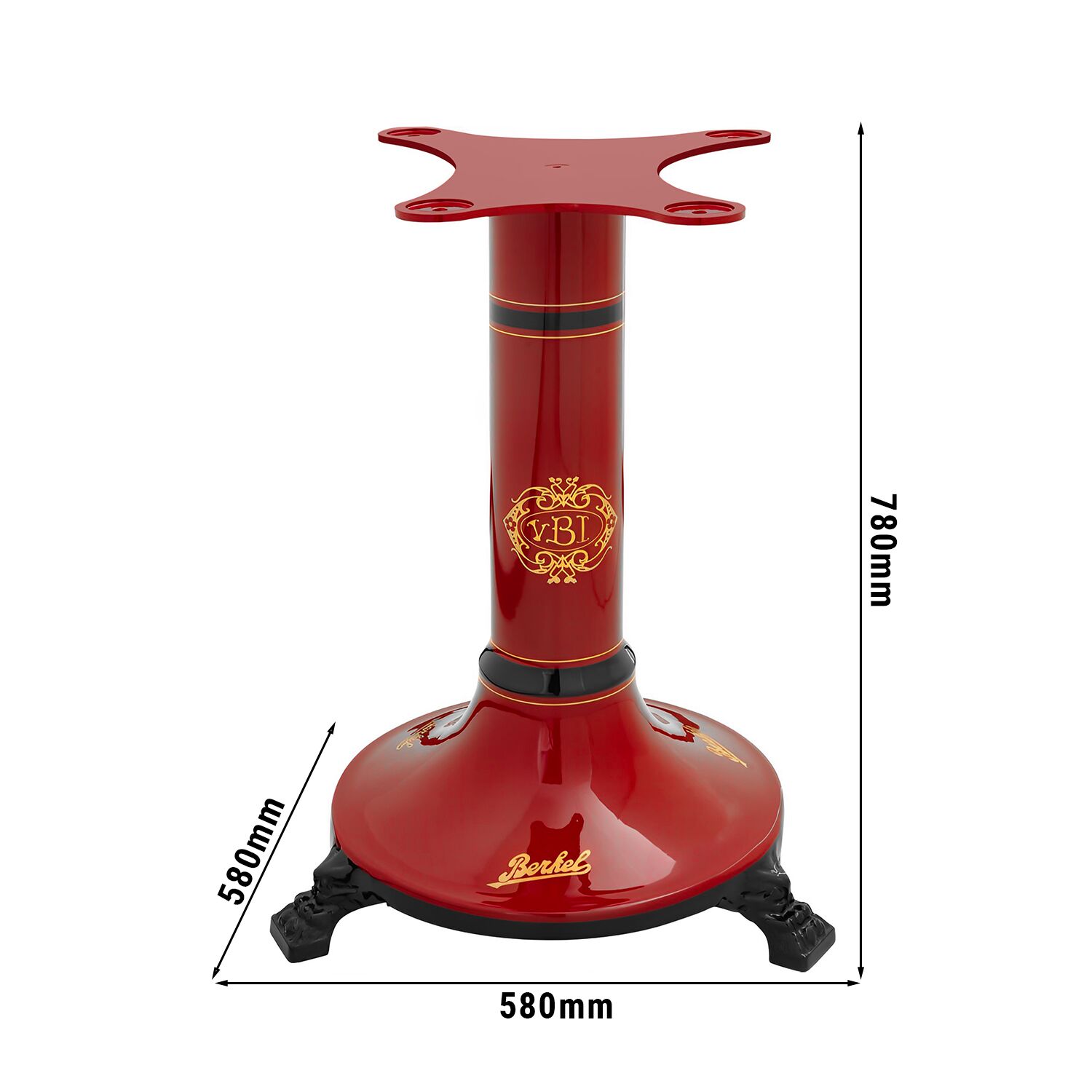 BERKEL Socle/pied - rouge - pour machine à volant d'inertie SGMTB