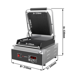 Parrilla de contacto digital - ranurada arriba + abajo | Parrilla de mesa | Parrilla múltiple | Tostadora para sándwiches | Parrilla eléctrica | Paninimaker