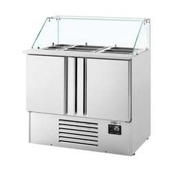 Saladette Premium PLUS - 978mm - 2 deuren - met glazen opzetstuk voor 6x 1/3 GN & 3x 1/6 GN