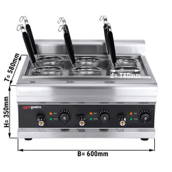 Hervidor de pasta con 6 escurrideros