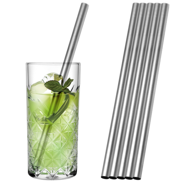  (50 bucăți) Paie de băut din oțel inoxidabil - 10 x 200 mm - drepte