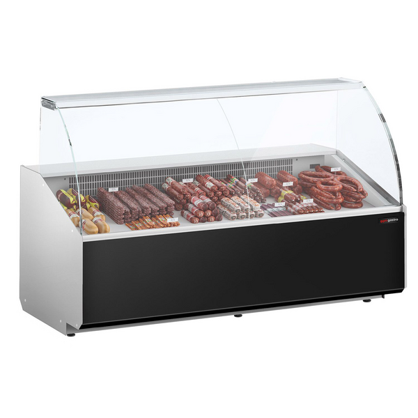 Koelvitrine - 2500mm - Zwart voorpaneel
