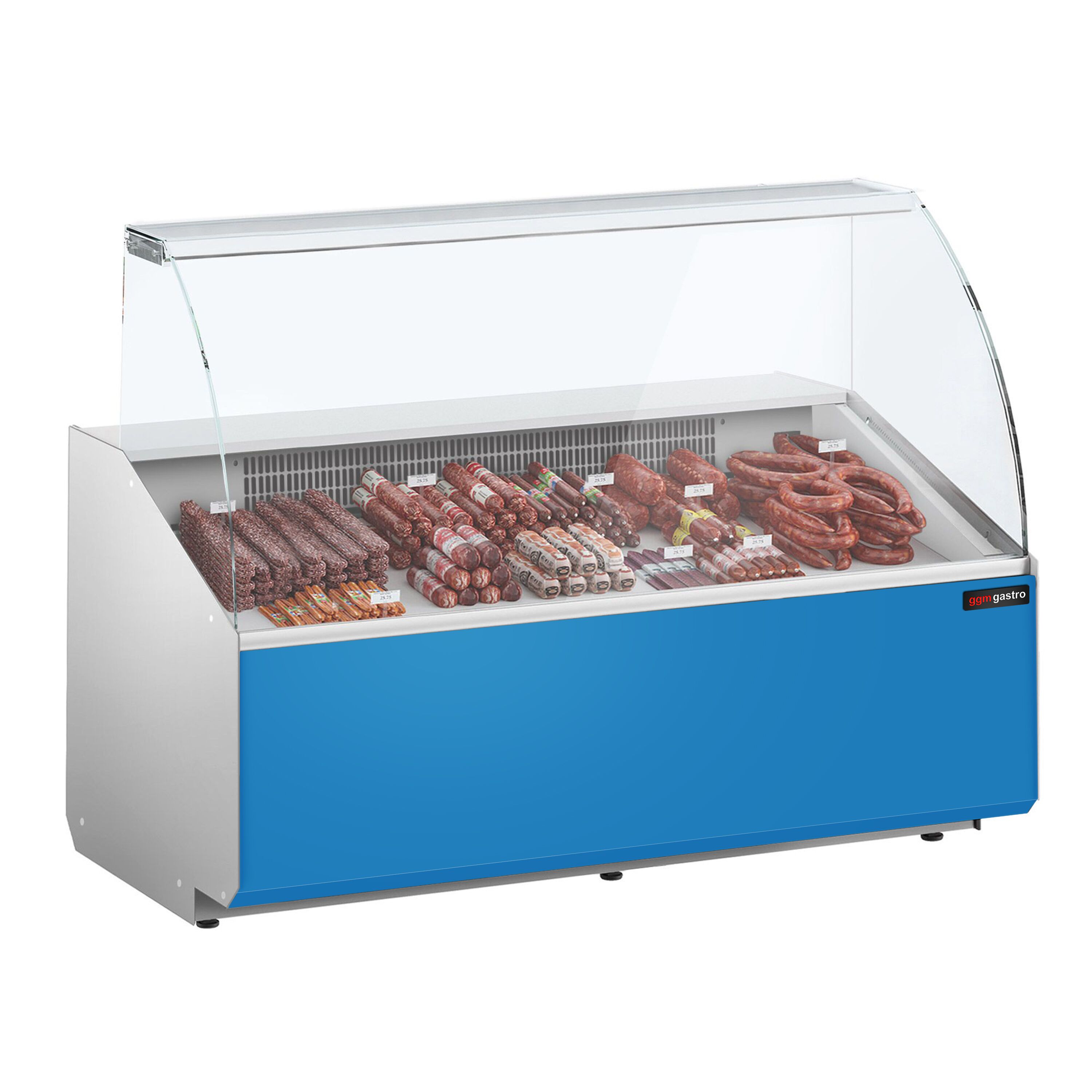 Comptoir vitrine réfrigérée - 1568x979mm - +2/+6°C - 324L - Façade bleue RAL5015