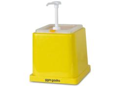 Dozator muștar - polipropilenă - 2 litri - 210x220x210 mm - galben